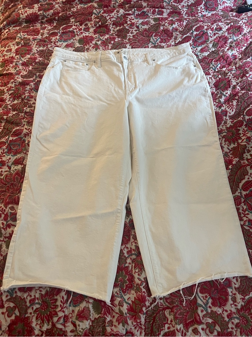 Madewell Cream Perfect Vintage Wide Leg Crop Jeans